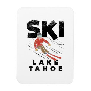 Skifahren - Ski Lake Tahoe Magnet