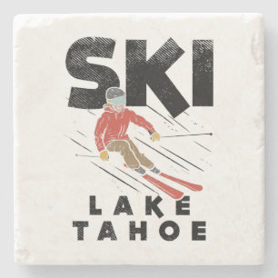 Skifahren - Ski Lake Tahoe Steinuntersetzer