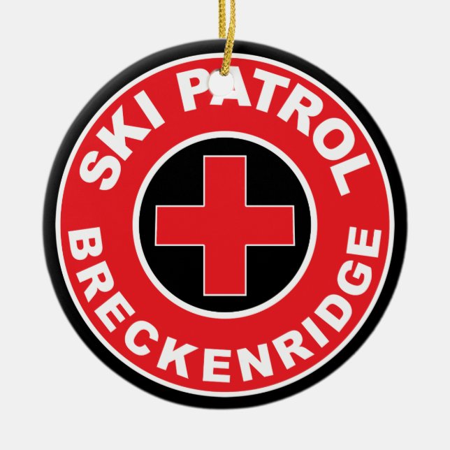 SKIFAHREN-SKI-PATROUILLEN-BERG BRECKENRIDGES KERAMIKORNAMENT (Vorne)