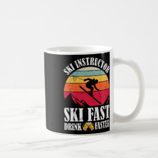 Skifahren Ski schnell Trinken schneller Skilehrer Kaffeetasse