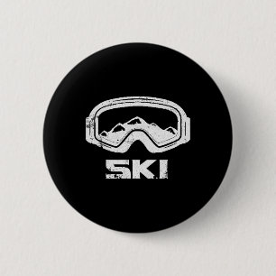 Skifahren Ski Snow Mountain Winter Skier T-Shirt P Button