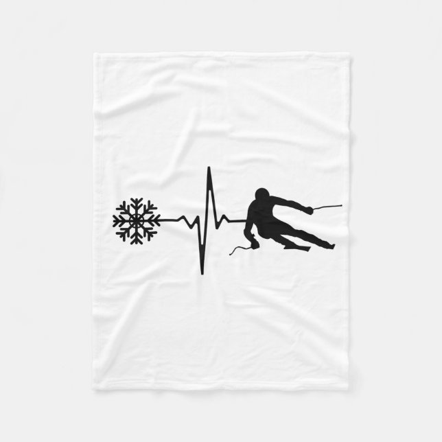 Skifahren - Skifahren Herzschlag Skiverleih Fleecedecke (Vorderseite)