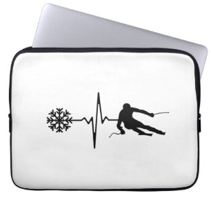Skifahren - Skifahren Herzschlag Skiverleih Laptopschutzhülle