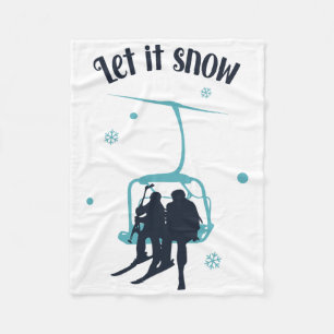Skifahren Skifahrer Ski Retro Winter Lass es schne Fleecedecke