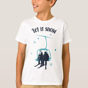 Skifahren Skifahrer Ski Retro Winter Lass es schne T-Shirt