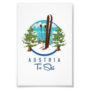 Skifahren, Skiposter-Logo. Fotodruck