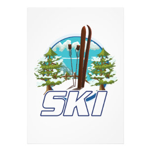 Skifahren, Skiposter-Logo. Fotodruck