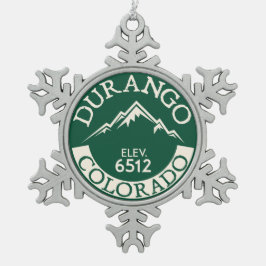 Skifahren-Snowboarding-Ski-Wanderung Durangos Schneeflocken Zinn-Ornament
