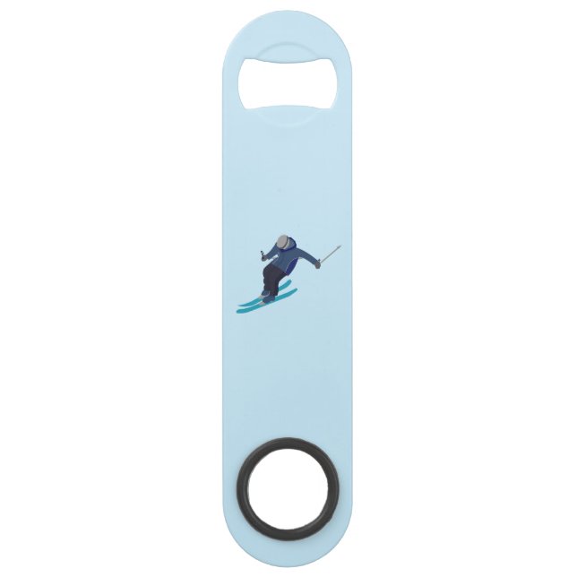 Skifahren Speed Flaschenöffner (Vorderseite)