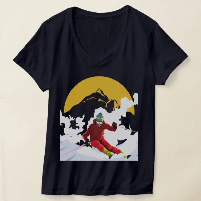 Skifahren T-Shirt (Ablage )
