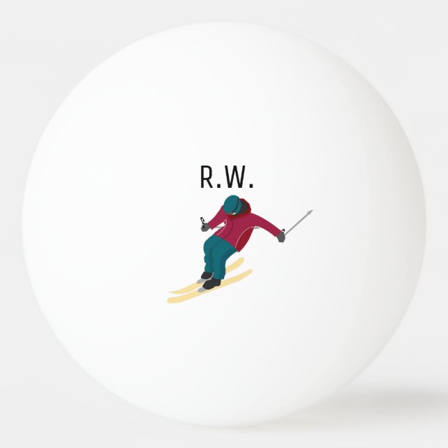 Skifahren Tischtennisball (Vorderseite)