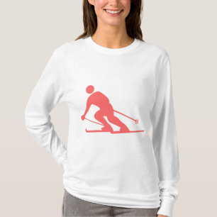 Skifahren - tropisches Rosa T-Shirt