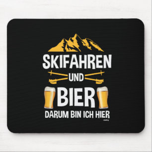 Skifahren und Bier Apres Ski Party Kostüm Wintersp Mousepad