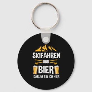 Skifahren und Bier Apres Ski Party Kostüm Wintersp Schlüsselanhänger