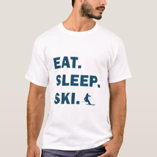 Skifahren und Snowboarden - Sleep Ski essen T-Shirt