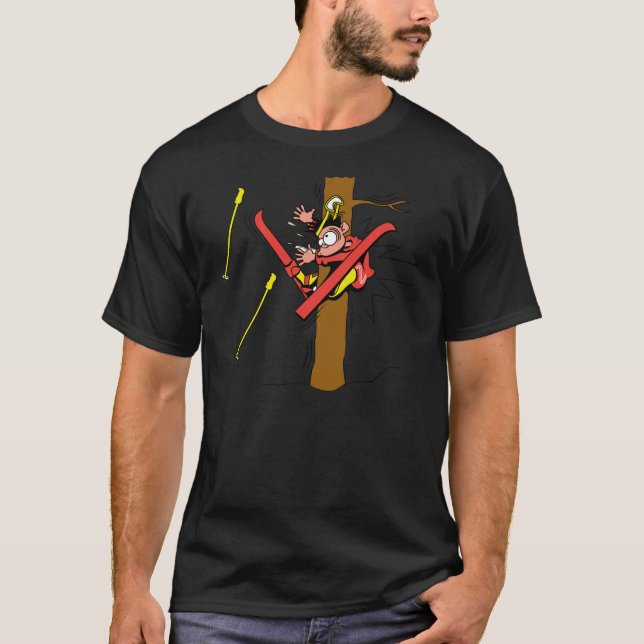 Skifahren-Unfall T-Shirt (Vorderseite)