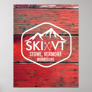 Skifahren Vermont Stowe Killington Stratton Rotes  Poster