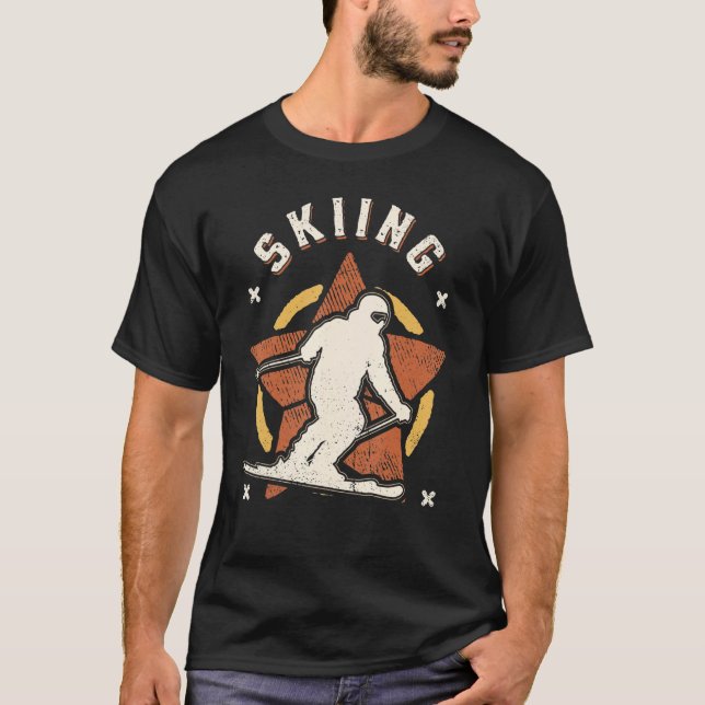 Skifahren Vintag Retro Classic Sport T-Shirt (Vorderseite)
