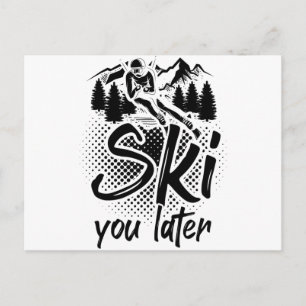 Skifahren von Redewendungen   Skischuhverleih Postkarte