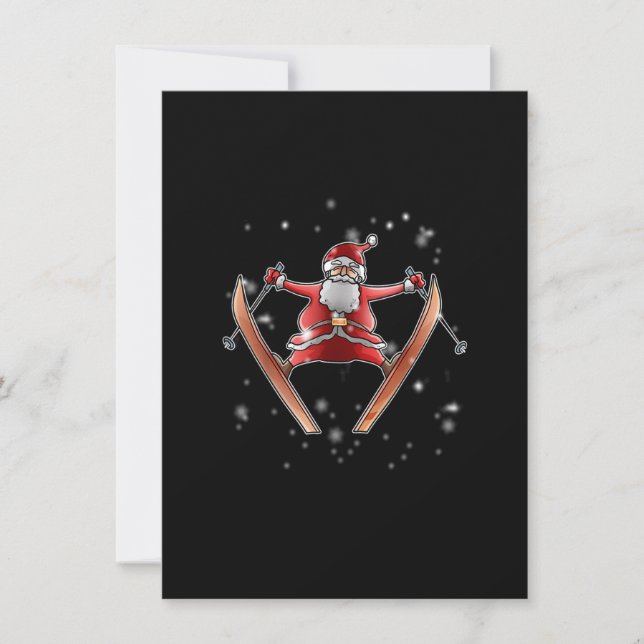 Skifahren Weihnachten Ski Winter Sport X-Mas Paja Einladung (Vorderseite)