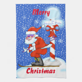 Skifahren Weihnachts Küchentuch