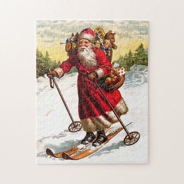 Skifahren Weihnachtsmann (Vertikal)