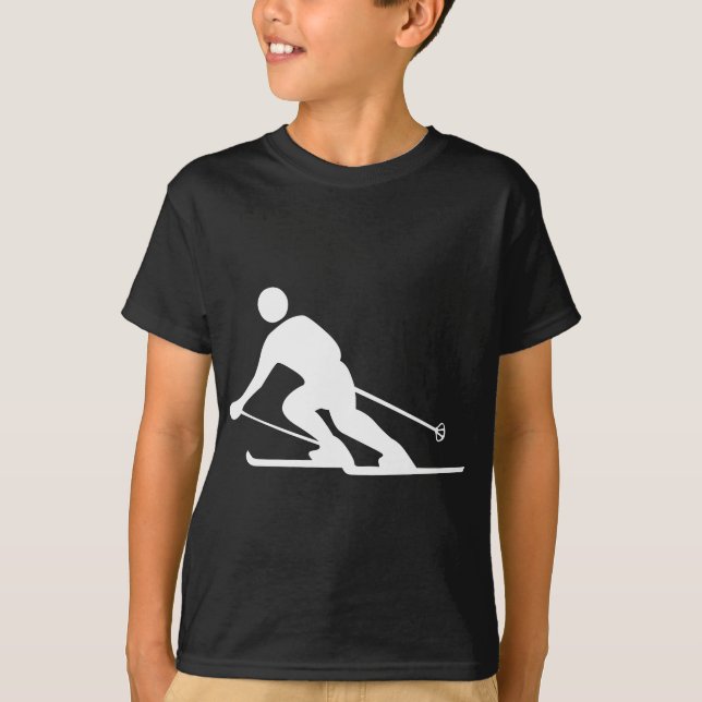 Skifahren - Weiß T-Shirt (Vorderseite)