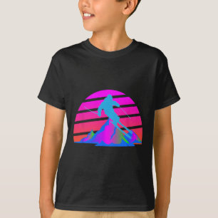 Skifahren Winterskier 80er 90er Retro Rosa Piste T-Shirt