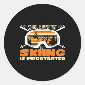 Skifahren Wintersportski für Skifahrer Runder Aufkleber
