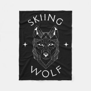 Skifahren Wolf Berg Schnee Abenteuer Wintersport Fleecedecke