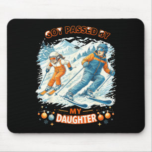 Skifahren wurde von meiner Tochter lustig Familie Mousepad