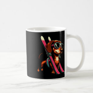 Skifahren Wurst Hund Berg Winter Skibrille Stil Kaffeetasse