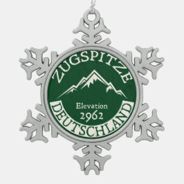 Skifahren Zugspitze Deutschland Ski Deutschland Schneeflocken Zinn-Ornament
