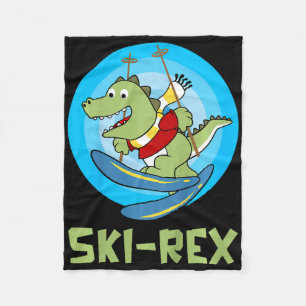 Skifahrende Kinder Ski-rex Lustiger Dino Kleinkind Fleecedecke