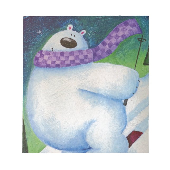 Skifahrender Eisbär Notizblock (Vorderseite)