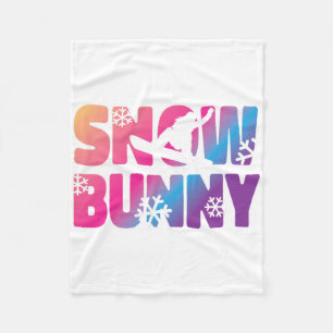 Skifahrender Hase Schnee-Hase Fleecedecke