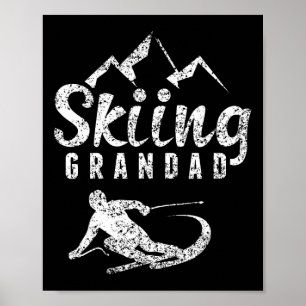 Skifahrender Opa Skiläufer Ski-Opa  Poster