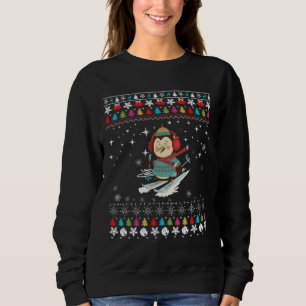 Skifahrender Pinguin Weihnachten Sweatshirt