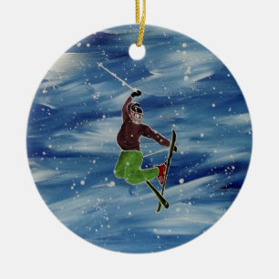 Skifahrenverzierung Keramikornament