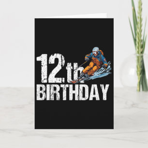 Skifahrer 12. Geburtstag Ski Junge Mädchen 12. Geb Karte