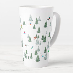 Skifahrer Abfahrtsillustration Milchtasse