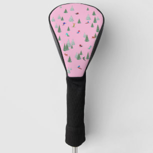 Skifahrer Abfahrtsskifahren Illustration Pastellro Golf Headcover