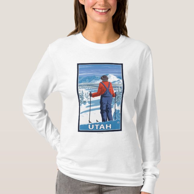Skifahrer AdmiringUtah T-Shirt (Vorderseite)