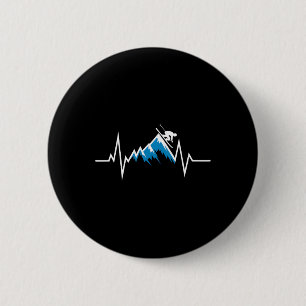 Skifahrer Alpin Herzschlag Skifahrer Button