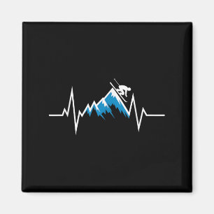Skifahrer Alpin Herzschlag Skifahrer Magnet