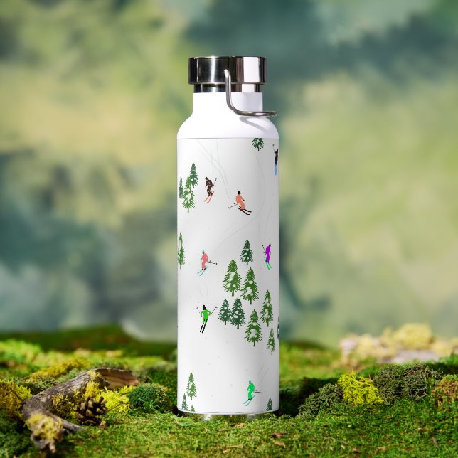 Skifahrer Alpin Illustration Trinkflasche (Außenbereich)