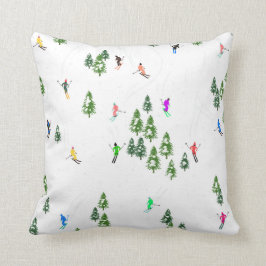Skifahrer Alpin Skifahren Illustration Skier Kissen