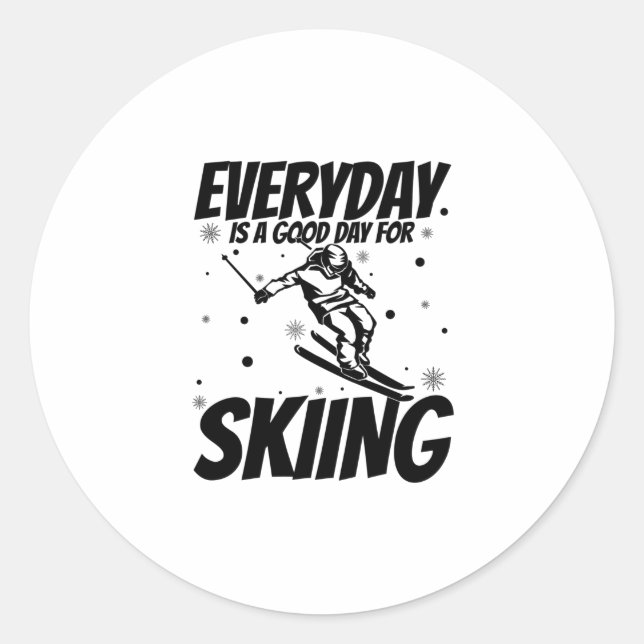 Skifahrer | Apres-Ski Skipisten - Urlaub Geschenk Runder Aufkleber (Vorderseite)