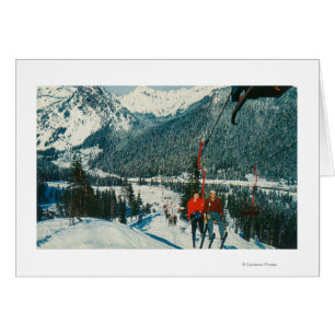 Skifahrer auf dem ChairliftSnoqualmie Durchlauf,
