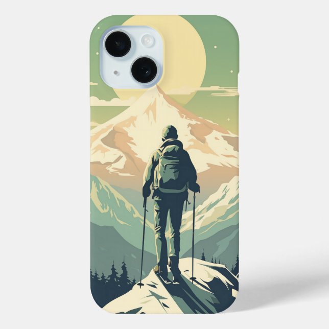 Skifahrer auf dem Gipfel des Berges Case-Mate iPhone Hülle (Rückseite)